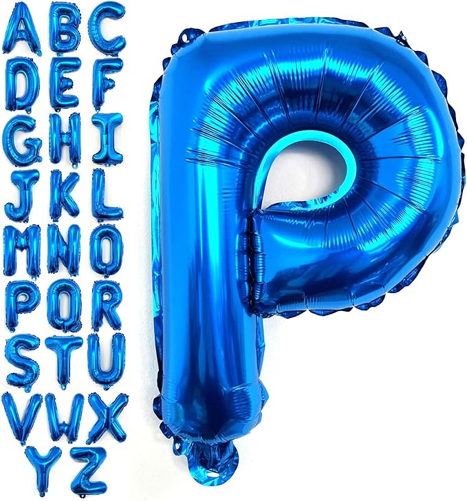 Lovoir 40 Inch Large Blue Letter P Balloons Big Size Jumbo Mylar Foil Helium Balloon for Birthday Party Celebration Decorations Alphabet Blue P