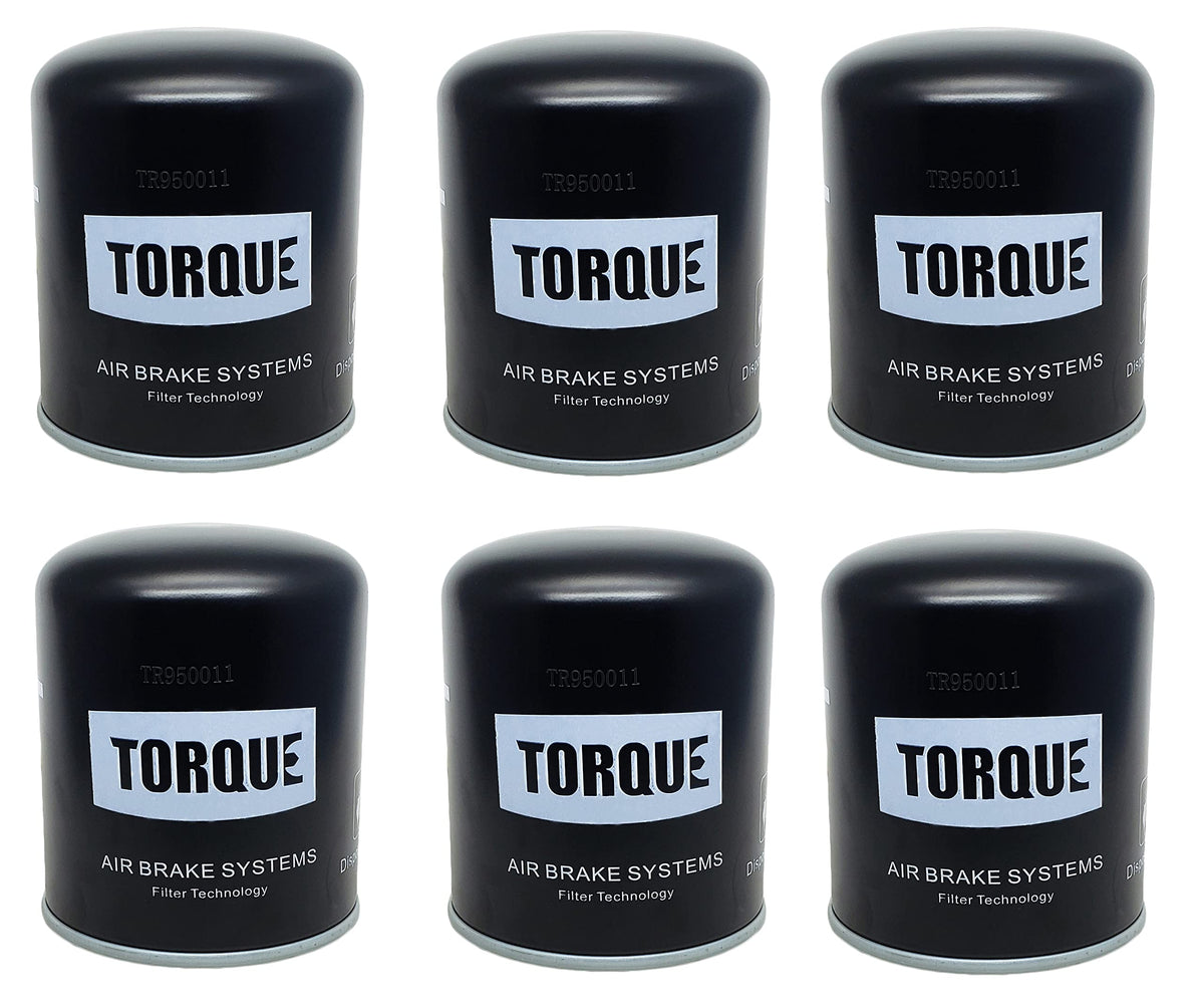 TORQUE 6 Pack 950011 Cartridge for WABCO System Saver 1000 & 1200 & Bendix AD-SP and AD-IS Air Dryer (Replaces Bendix 109994, 50