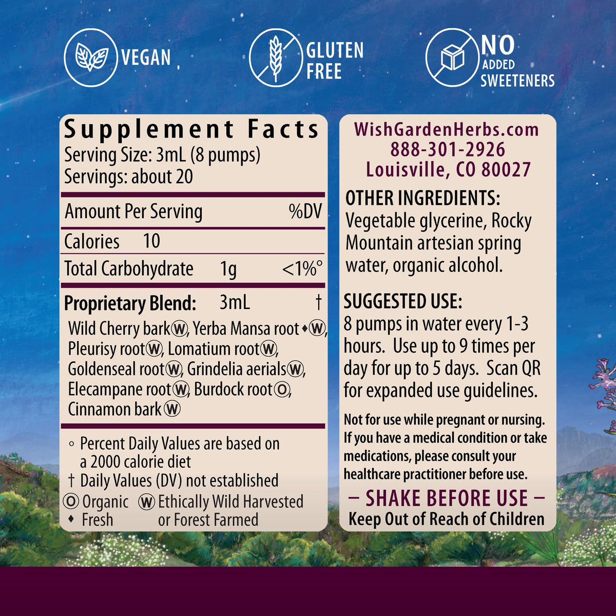 WishGarden Herbs Get Over It! Immune Support Supplement - Liquid Herbal Tincture with Goldenseal & Burdock Root - Lung, Sinus & Cough Support for Lingering Cold Symptoms - Vegan, 4oz