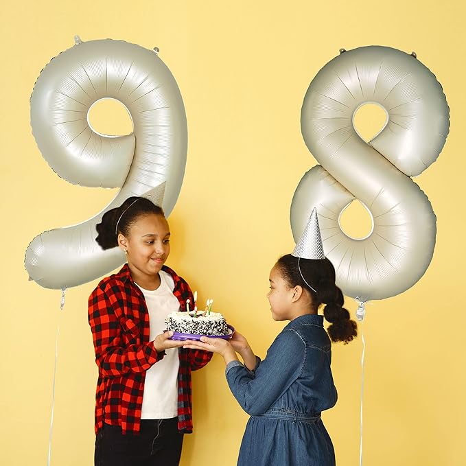 Number 8 Balloons White Sand Eight Balloon for 8 Year Old Birthday Decorations 40 Inches Cream White Large Numbers 8th Birthday Party Nude Ballons Beige 8 Digital Neutral Balloon Pearl White 8