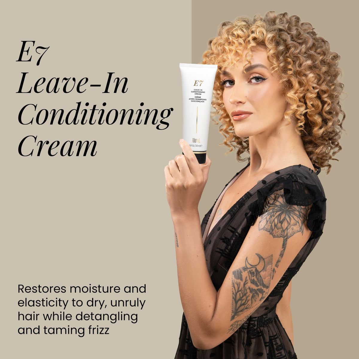 ALOXXI E7 Leave-In Conditioning Cream, Hydration & Intense Repair for Dry, Frizzy & Damaged Hair, Paraben-Free, 6.8 Fl Oz