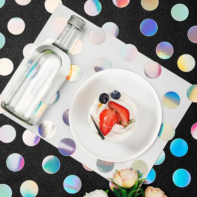 Iridescent Disco-Holographic Party-Decorations Confetti - 300pcs Wedding Birthday Dining Table Centerpiece,Bachelorette Baby Bridal Shower Engagement Valentines Decor Lasting Surprise