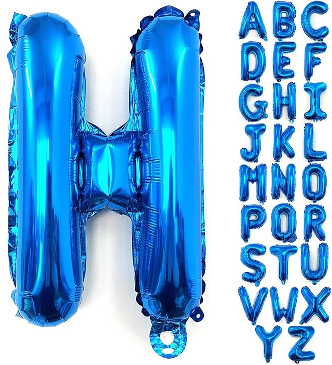 Lovoir 40 Inch Large Blue Letter H Balloons Big Size Jumbo Mylar Foil Helium Balloon for Birthday Party Celebration Decorations Alphabet Blue H