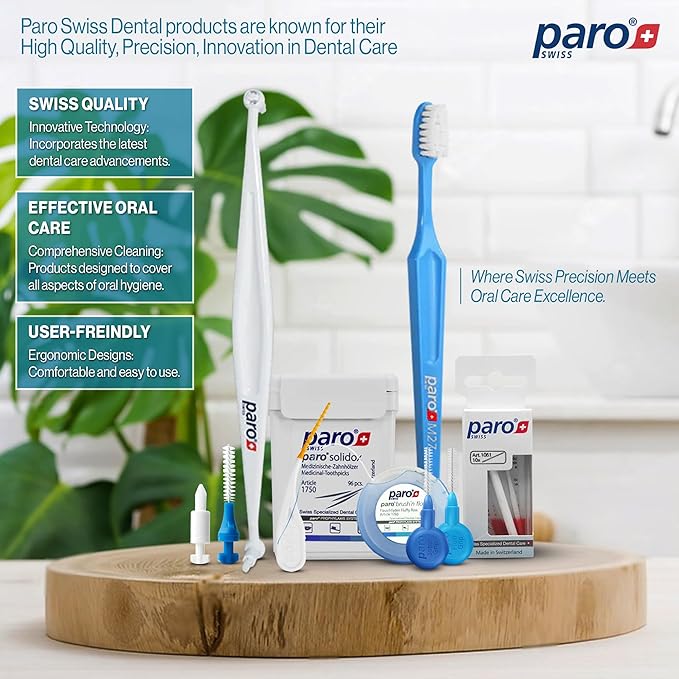 Paro Swiss 3Star-Grip Interdental Brushes – Xx-Fine, Triangular, Yellow, 2.5mm, 4x6 Pack – Deep Between Teeth Cleaning