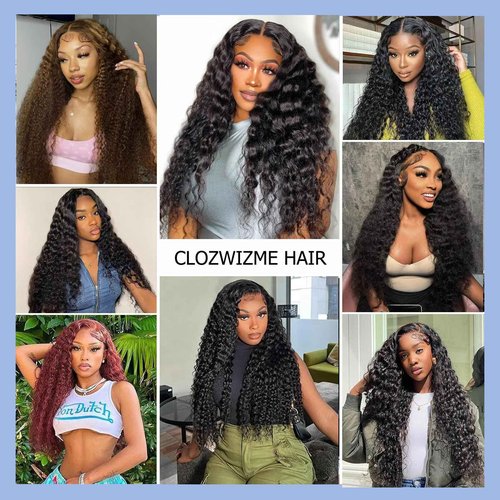 Deep Wave Human Hair Bundles 18 20 22 Inch Deep Curly Bundles Human Hair 12A Unprocessed Brazilian Virgin Weave 3 Bundles Real Human Hair Extensions 1B Natural Black Bundle for Women