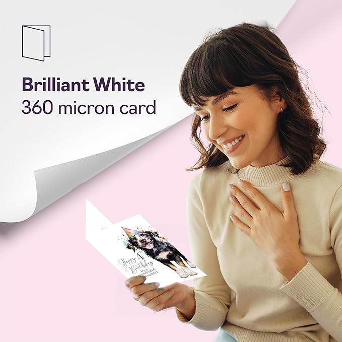 4th Birthday Cards for Daughter - Party Dog - Happy Birthday Card for 4 Year Old Daughter from Dad Mum, 5x7 Inch Bday Girls Girl Kids Greeting Cards Gift for Daughter Birthday Gifts