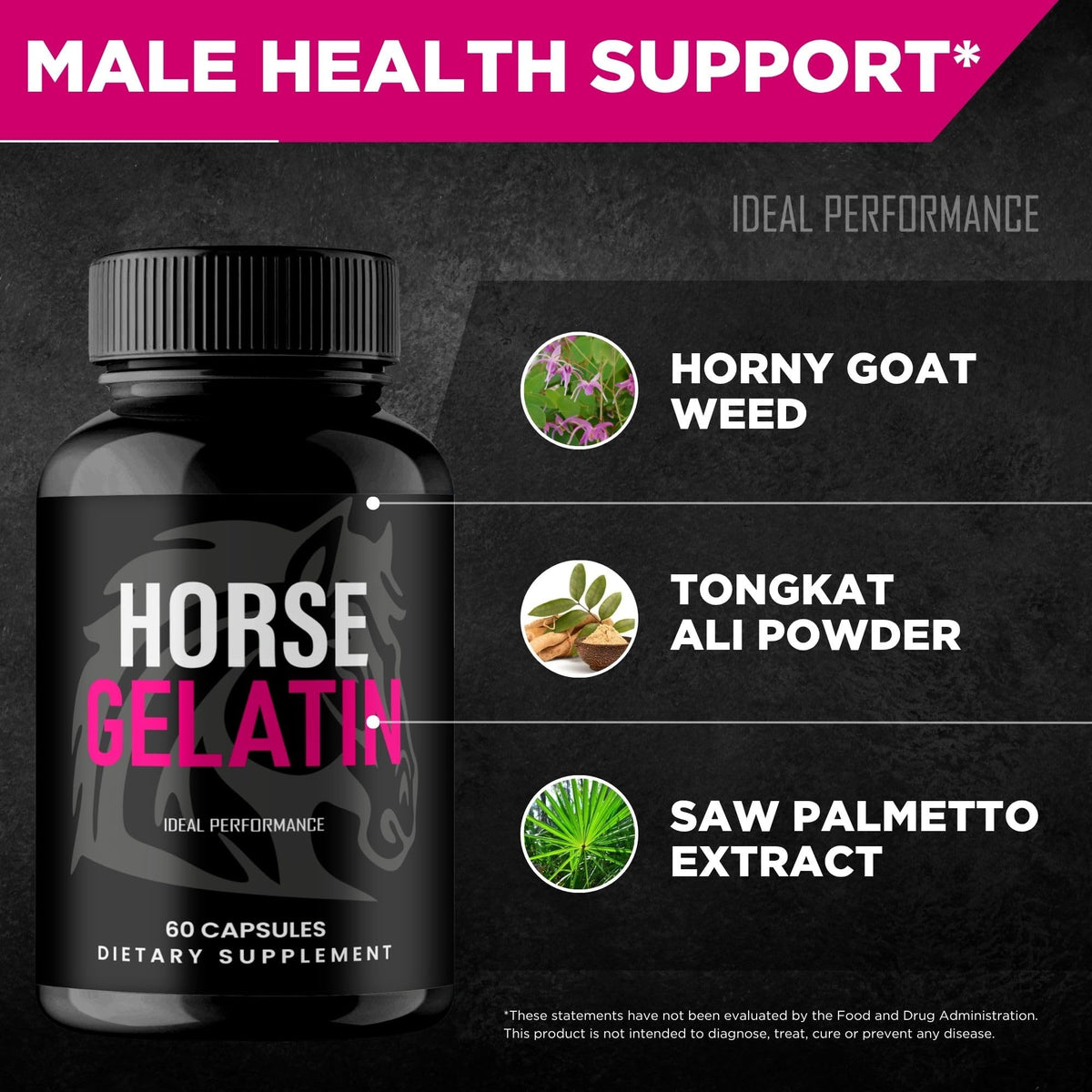 IDEAL PERFORMANCE Horse Gelatin Capsules, HorseGelatin Pills Reviews (60 Capsules)