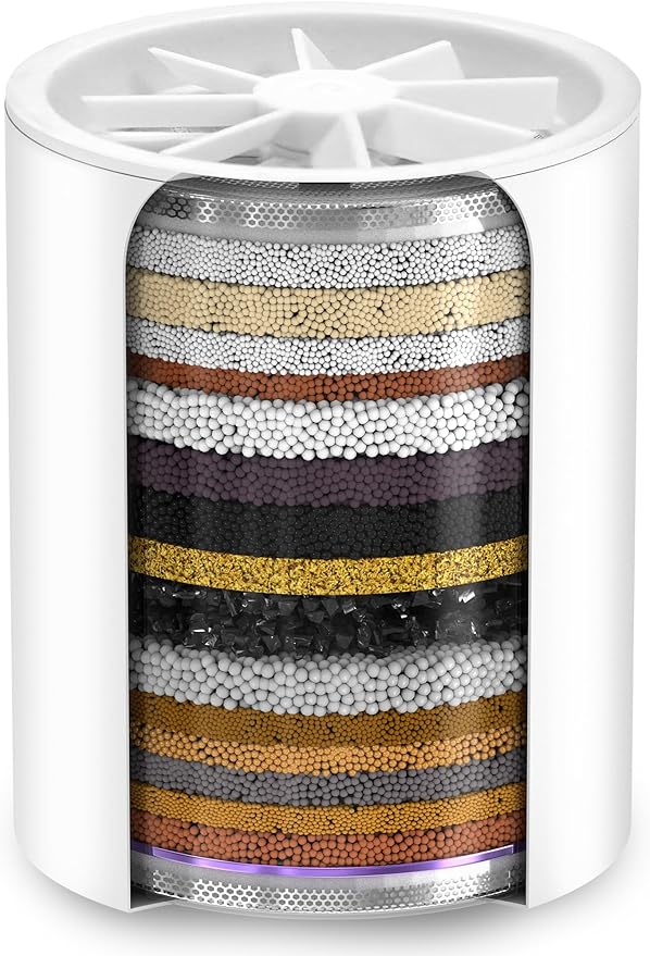 AquaHomeGroup 20-Stage Premium Shower Filter Replacement Cartridge with Spin Propeller (No Housing) - Water Filter Refill Compatible with Any Shower Filter of Similar Design 15 and 20 Stages