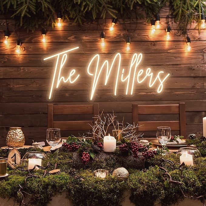 Custom Neon Signs, Personalized Large Led Neon Lights Sign,Neon Sign Customizable for Wall Decor Wedding Birthday Party Bedroom Bar Shop Name Logo Lights (Optional 16" to 60") (2 Lines)