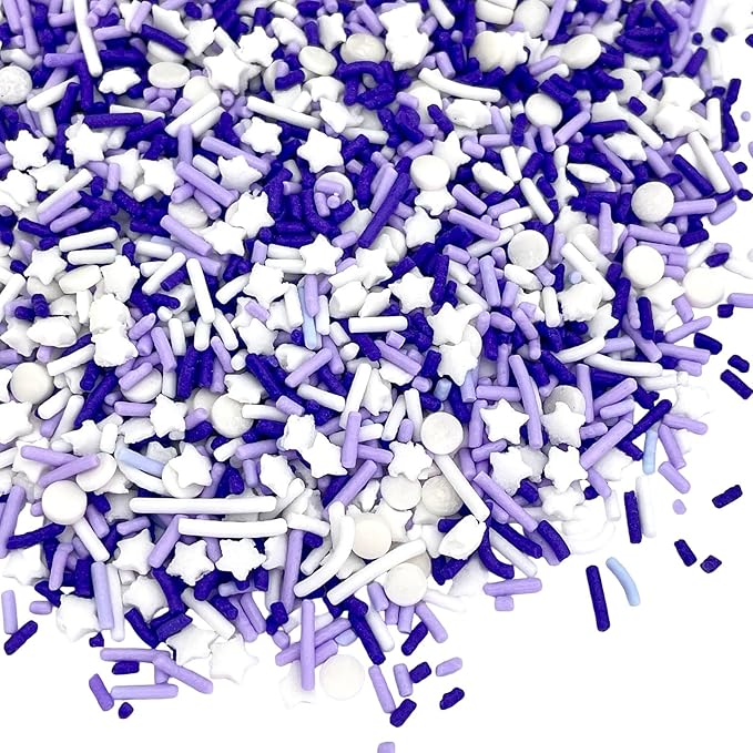 Manvscakes Sprinkles- Edible Cake and Cupcake Sprinkles with Assorted Shapes and Sizes, Purple Sprinkle Mix for Cookies, Ice Cream, Cake and Cupcake Decorating