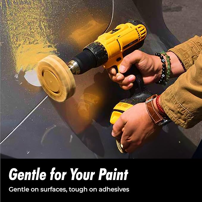 4-Inch Car Sticker Remover Kit - 2 Pack, Soft Rubber Decal Eraser Wheel Tool for Cars - Safe Adhesive Remover for Glass and Metal - Emblem and Vinyl Lettering Removal with Drill Adapter