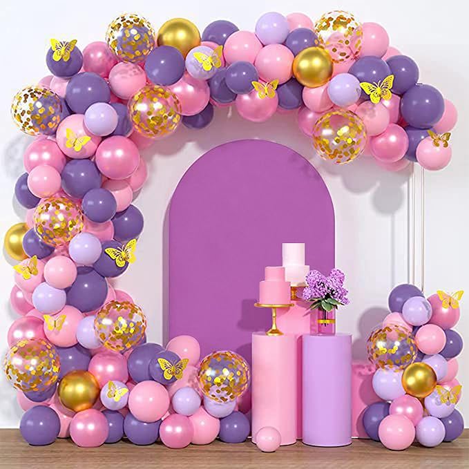 Arch Covers,Arch Backdrop Stand Fitted Cover for Wedding Birthday Party Ceremony Banquet Decoration(7.2FT&6FT,Lilac,Cover Only)