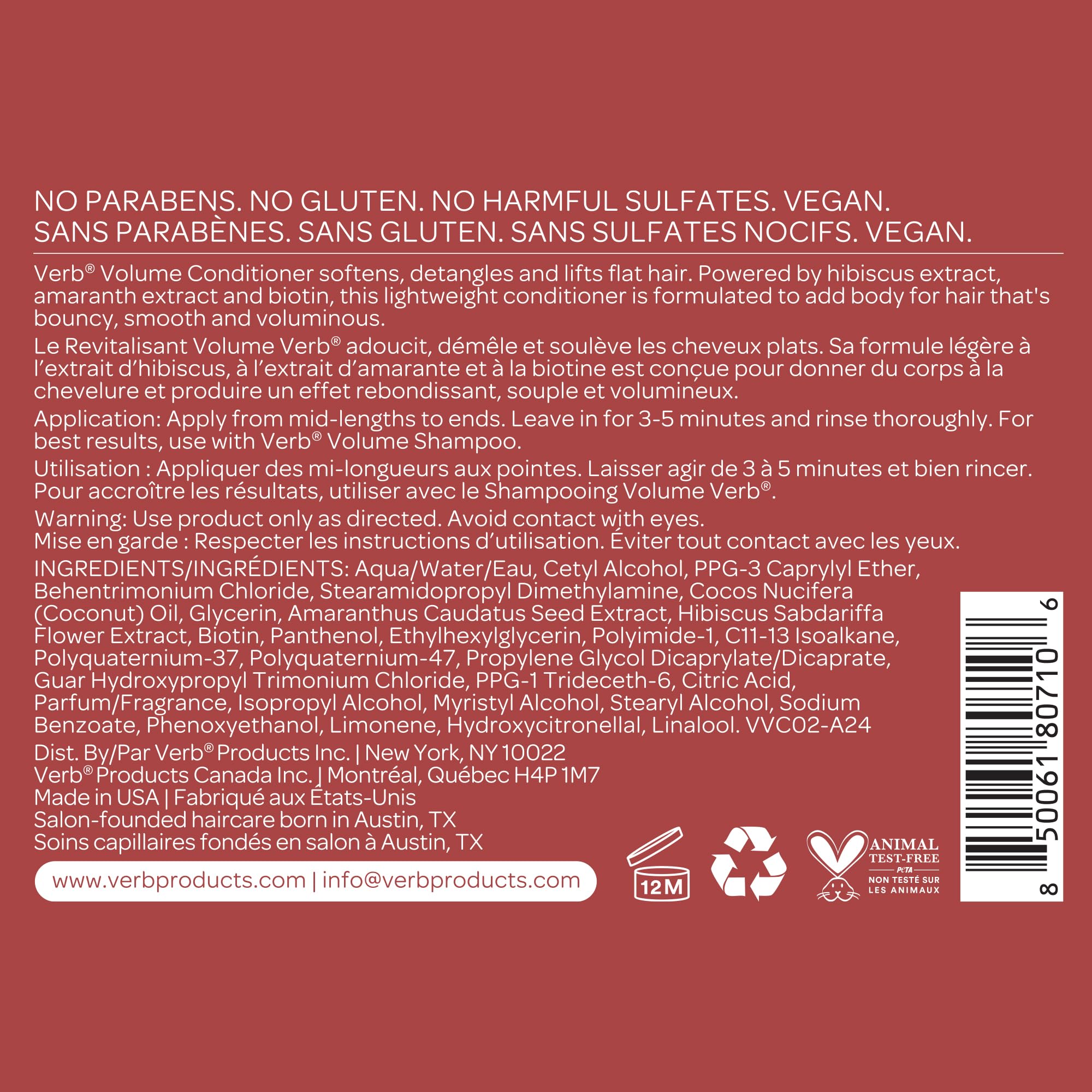 VERB Volume Conditioner 32 fl oz | Detangle + Weightless Lift for Flat Hair