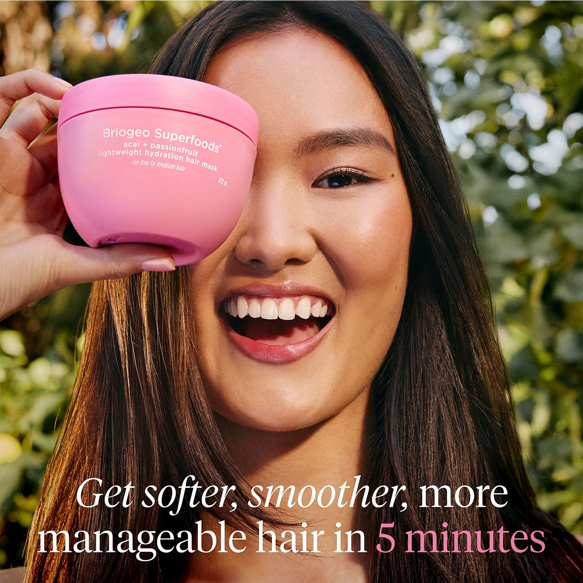 Briogeo Superfoods Acai + Passionfruit Lightweight Hydration Hair Mask – Deep Conditioner for Fine Hair, Boosts Shine & Softness, Weightless Moisture, Vegan & Cruelty-Free