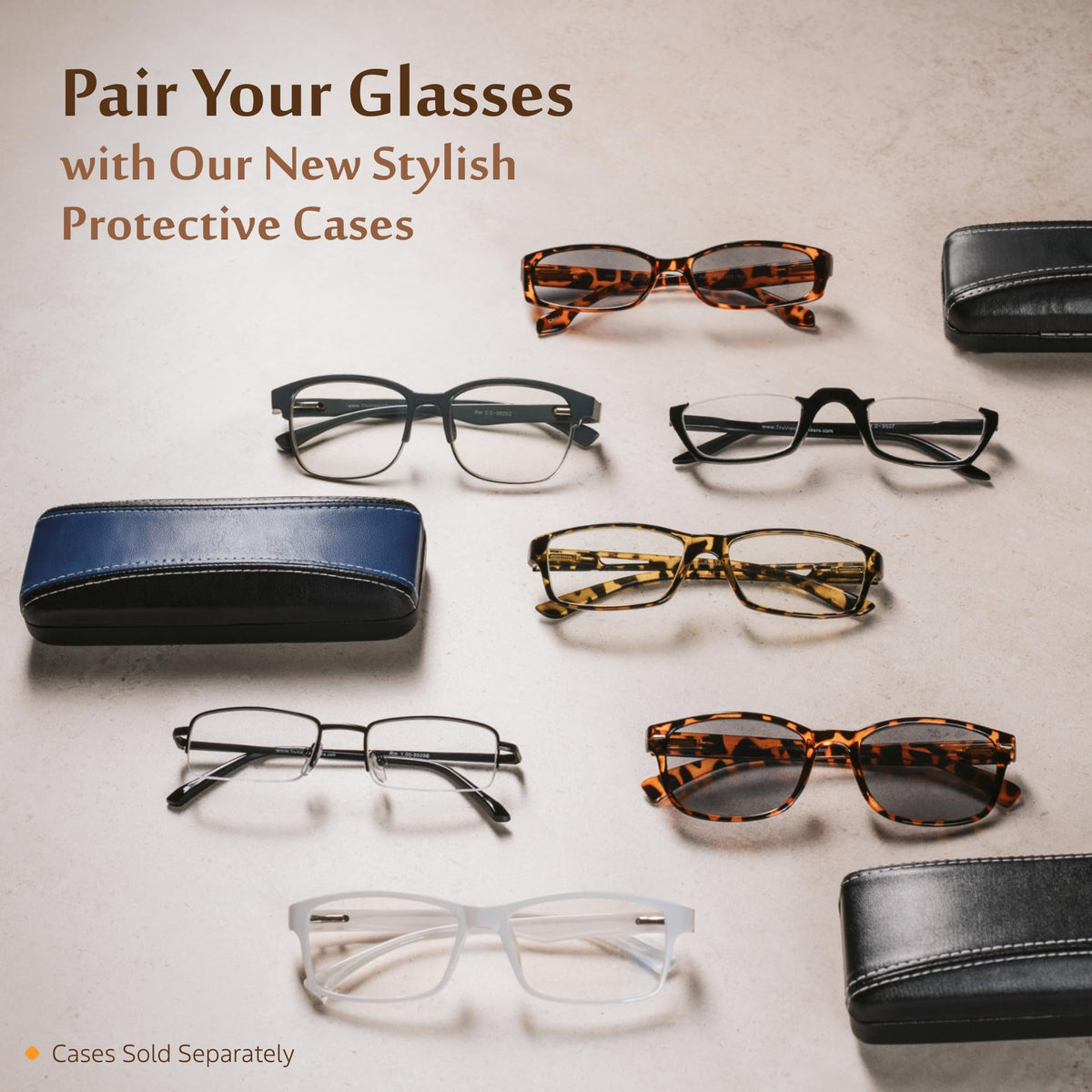 TruVision Readers 3 Pk - Gold Metal Frames and Clear Acrylic Lenses 3.25