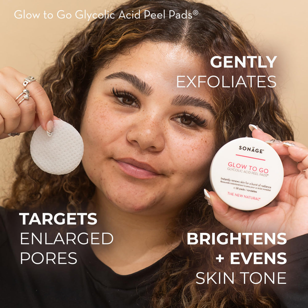 Sonage Glow To Go Glycolic Acid Peel Pads For Face & Body, Professional Strength Exfoliation and Resurfacing AHA Pads That Helps Even Skin Tone, Pore Size, Brighten & Smooths Complexion