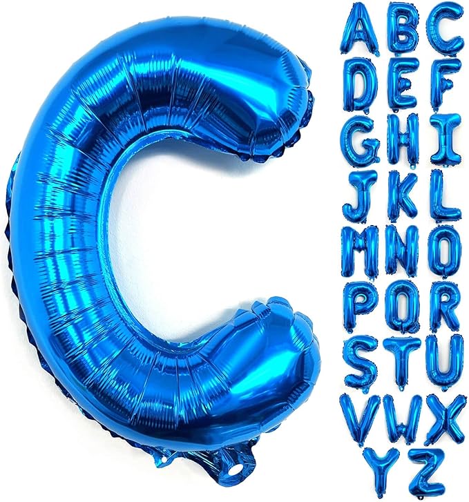 Lovoir 40 Inch Large Blue Letter C Balloons Big Size Jumbo Mylar Foil Helium Balloon for Birthday Party Celebration Decorations Alphabet Blue C