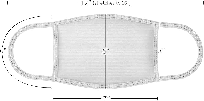 12 Pack Face Masks | Washable and Reusable | 2 Ply Cotton Spandex | Regular Size