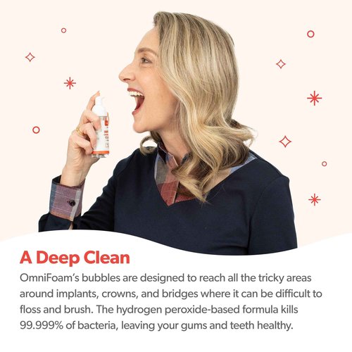 Eversmile OmniFoam Dental Cleaner – Cleaning Foam for Implants, Crowns, and Bridges – Pack of 4, 50ml Bottle