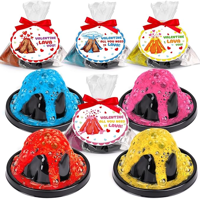 24Pack Erupting Volcano Science Kit Birthday Party Favors Goodie Bags Easter Basket Stuffers for Kids 4-8 8-12 Classroom Treasure Chest Carnival Prize Box Toys Bulk Pinata Filler Return Gifts