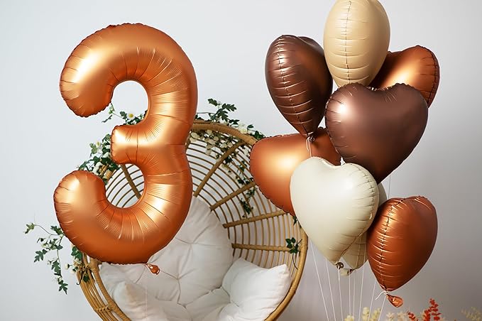 40 inch Orange Number Balloon Giant Foil Helium Balloons for Birthday Party Decorations