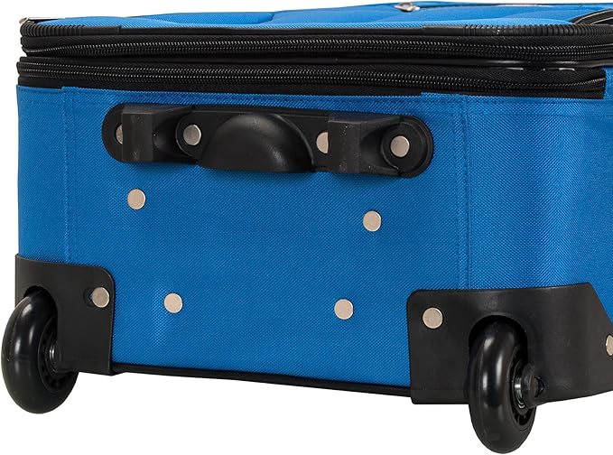 Rockland Journey Softside Upright Luggage Set,Expandable, Blue, 4-Piece (14/19/24/28)