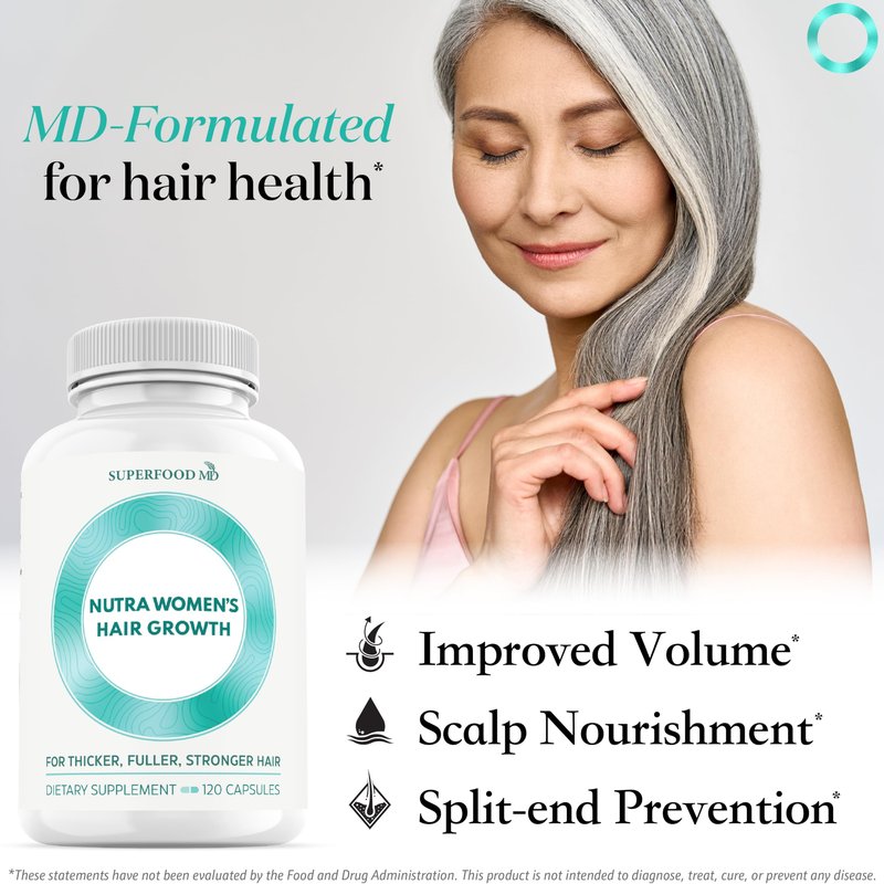 Women's Balance Hair Growth Supplements, Ages 45 and Up, Customer Proven for Visibly Thicker Hair and Scalp Coverage, Soy-Free, Made with 26 Ingredients including Beta Carotenes - 3 Month Supply
