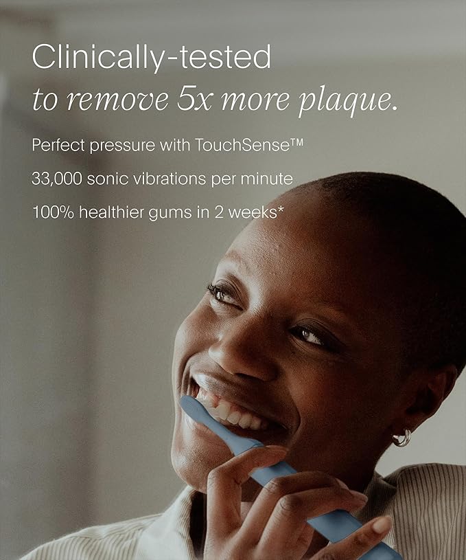 SURI 2.0 New Sonic Electric Toothbrush with Pressure Sensor & UV-Cleaning Travel Case | 1 Month+ Battery | Electric Toothbrush for Adults | Travel Toothbrushes | Tooth Brush | Blue