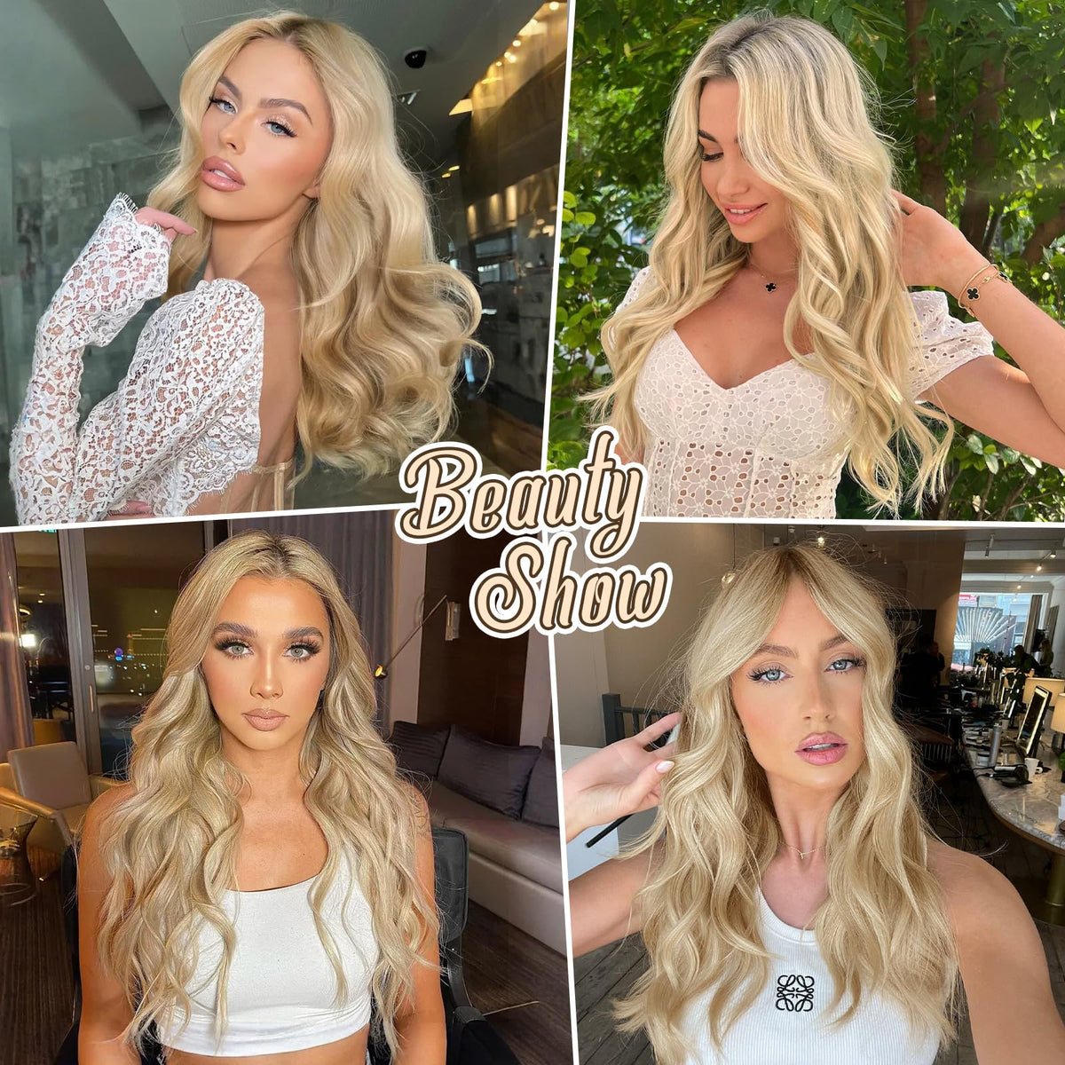 Tinashe Wire Hair Extensions Real Human Hair Straight Hair Extensions 14inch 80g Light Blonde Highlighted Golden Blonde Invisible Wire Fish Line Straight Human Hair Extension