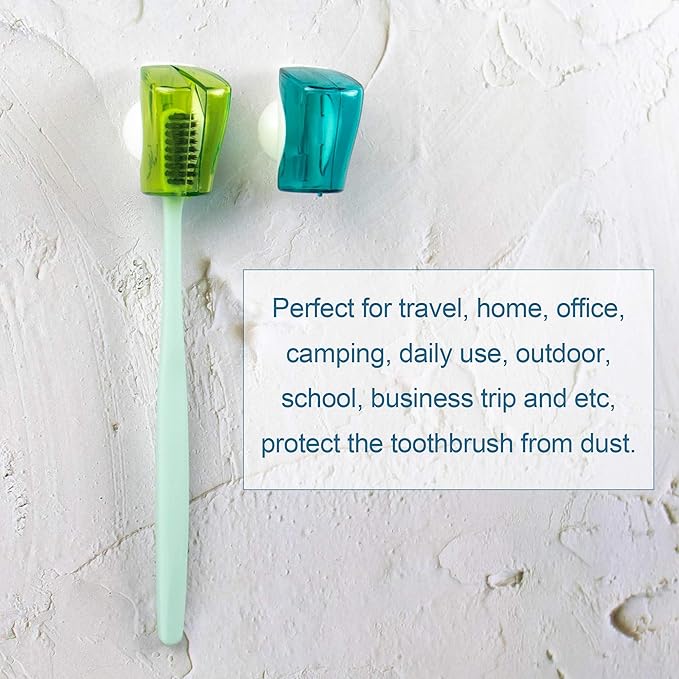 AUEAR, 3 Pack Toothbrush Head Covers with Suction Cup Anti Dust Wall Mirror Toothbrushes Holder Protective Case for Bathroom Home Travel Outdoor & Camping