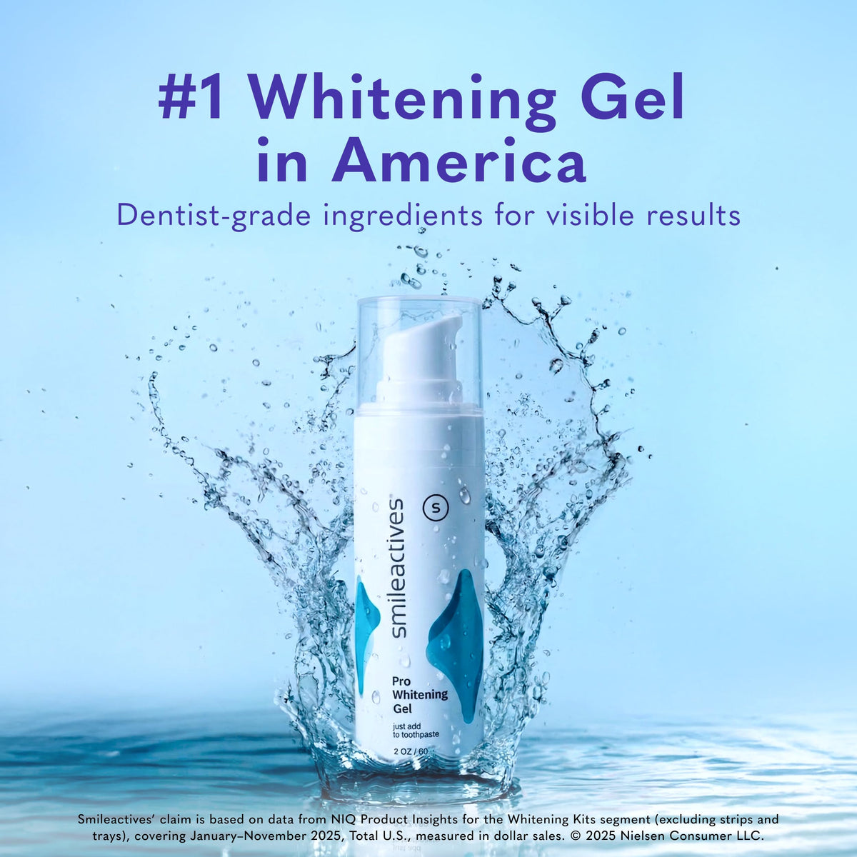 Smileactives Teeth Whitening Gel, Clinical-Grade Hydrogen Peroxide for Long Lasting White Teeth – Simply Add to Toothpaste to Permanently Remove Coffee Stains & More, 2 oz