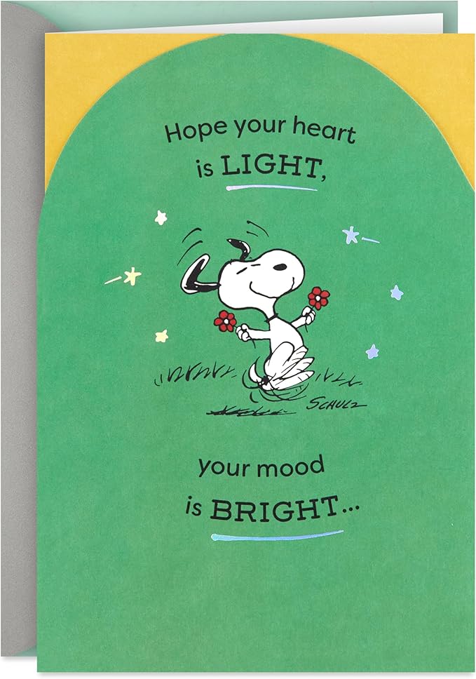 Hallmark Peanuts Birthday Card (Snoopy Hugs) for Kids, Grandchildren, Friends, Fans