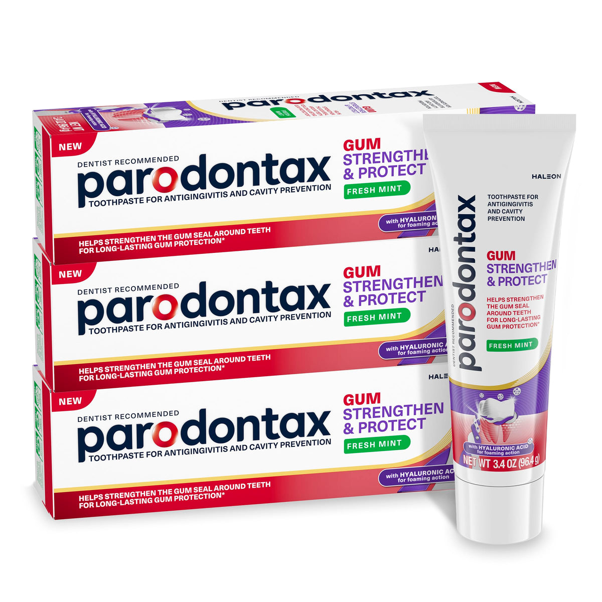 parodontax Gum Strengthen and Protect Fresh Mint Toothpaste, 3.4 oz (3 Pack)