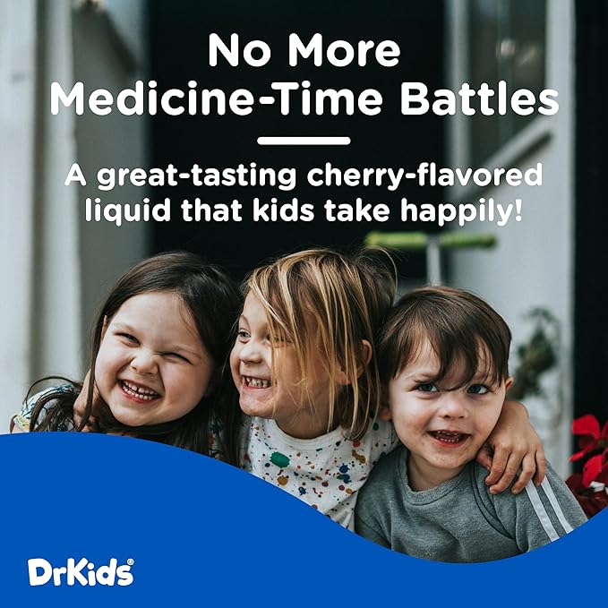 Dr. Kids Children’s Pain and Fever Medicine - Acetaminophen for Kids Ages 2-11, Pre-Measured Single-Use Vials for Headache, Sore Throat, Cold and Flu, Cherry Flavor, 30 Count (Pack of 1)