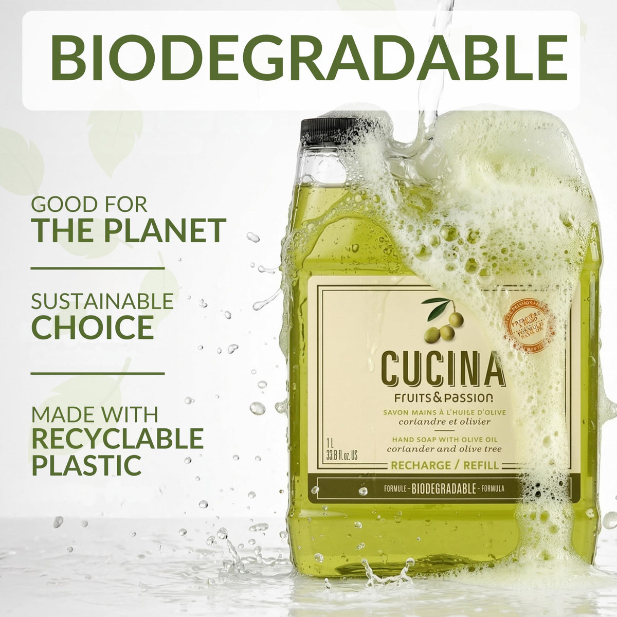 Cucina Coriander and Olive Tree 33.8 oz Purifying Hand Wash Refill