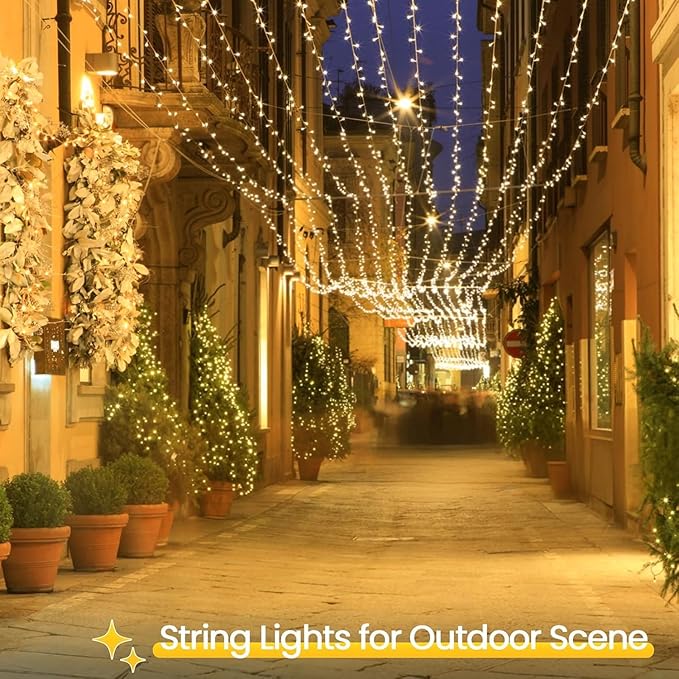 2 Pack String Lights Battery Operated with Timer, 33FT 100 LED Waterproof Battery Twinkle Lights, 8 Modes Fairy Light for Indoor & Outdoor Party Bedroom Porch Tree Christmas Decorations (Warm White)