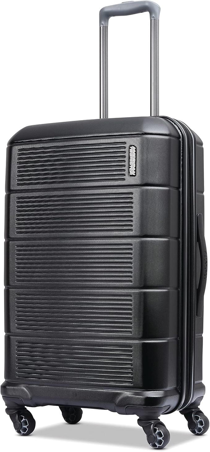 American Tourister Stratum 2.0 Expandable Hardside Luggage with Spinner Wheels, 24" SPINNER, Jet Black