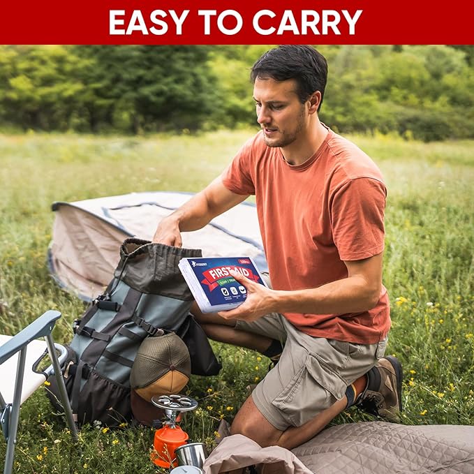 PTEROMY 100 Piece Mini First Aid Kit, Portable Small Emergency Kits Compact 1st Aid Kit for Car, Travel, Home, Camping, Outdoor, Hiking