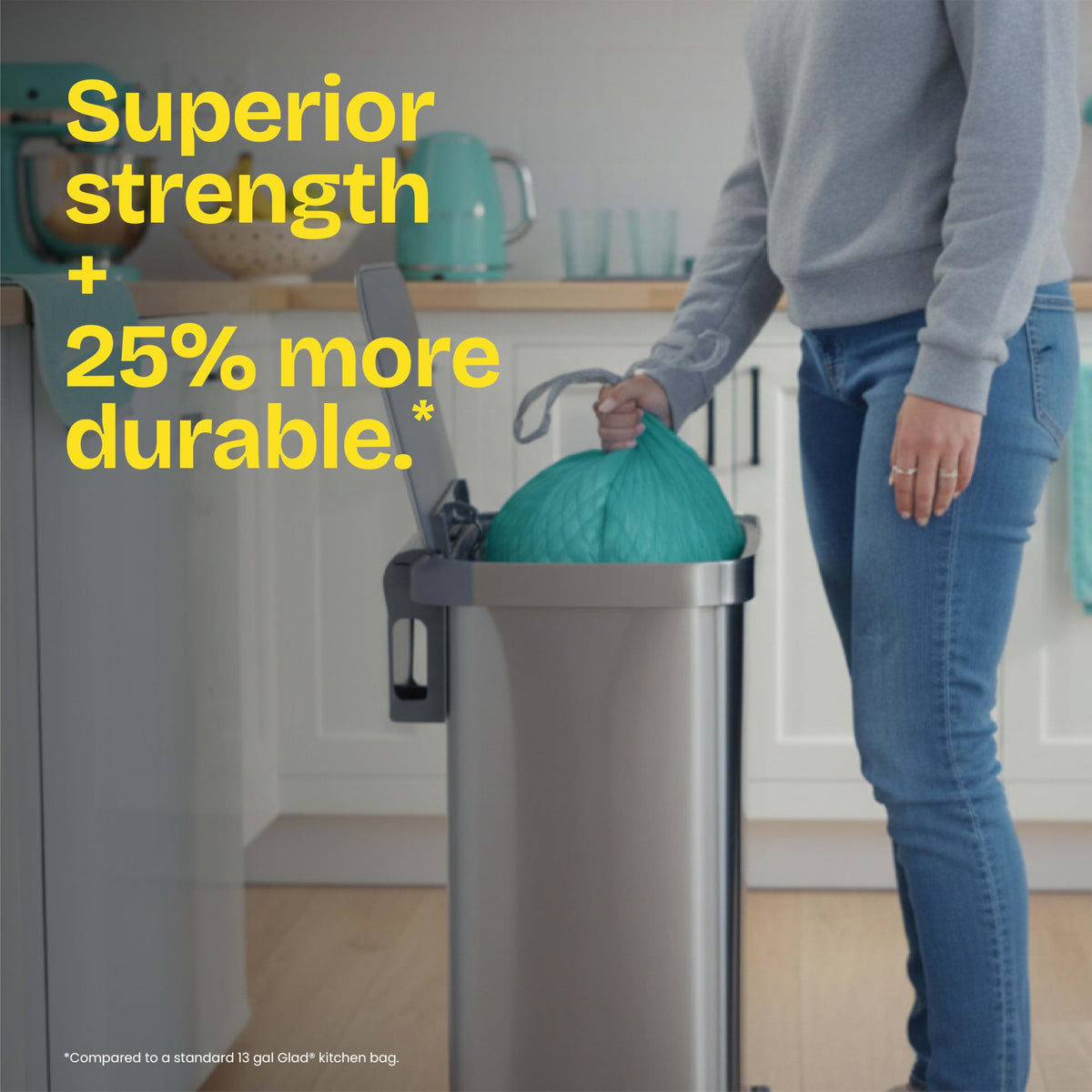 Glad ForceFlex MaxStrength Kitchen Trash Bags, 13 Gal, Bahama Bliss Febreze, 90 Ct (Pack May Vary)