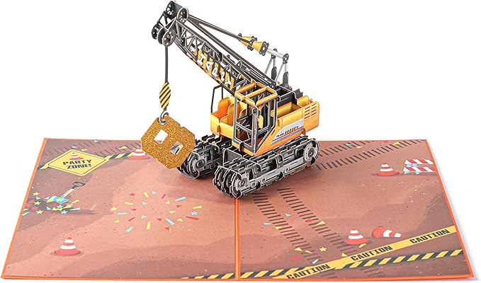 Liif Crane Happy 8th Birthday Card for 8 Years Old Kids, Boy, Son