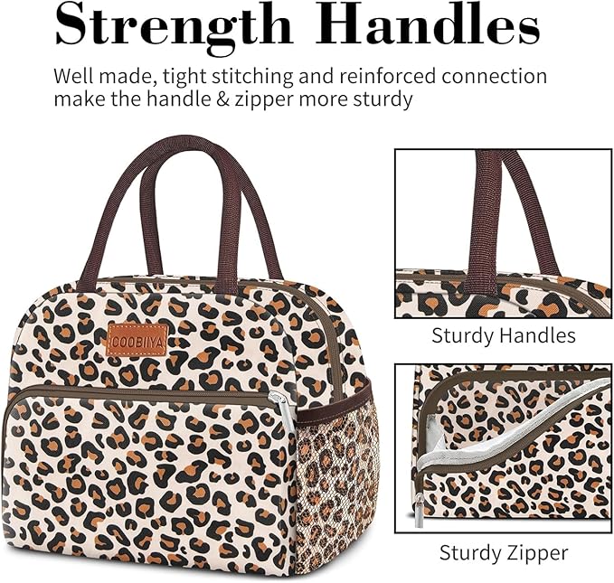 Coobiiya Lunch Box Lunch Bag for Women Adults Men, Reusable Cute Lunch bag - Leakproof, Insulated Lunch Box Tote with Large Capacity, Cooler Container for Work/Travel/Office