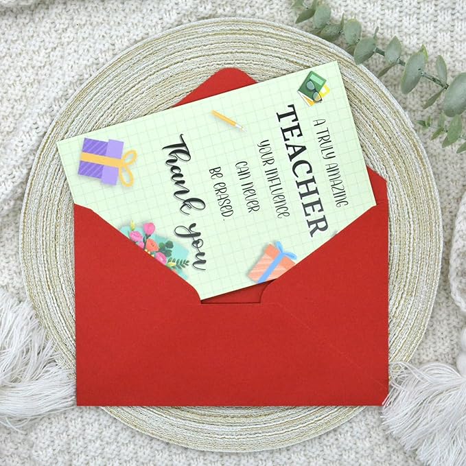 Thank You Card for Teacher Appreciation End of Term Back to School Gifts from Students