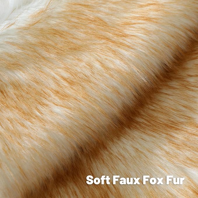 FUTEI Brown White Decorative Throw Pillow Covers 16x16 Inch Set of 2,Soft Fluffy Faux Fox Fur Textured Cushion Case,Modern Home Decor for Couch Living Room