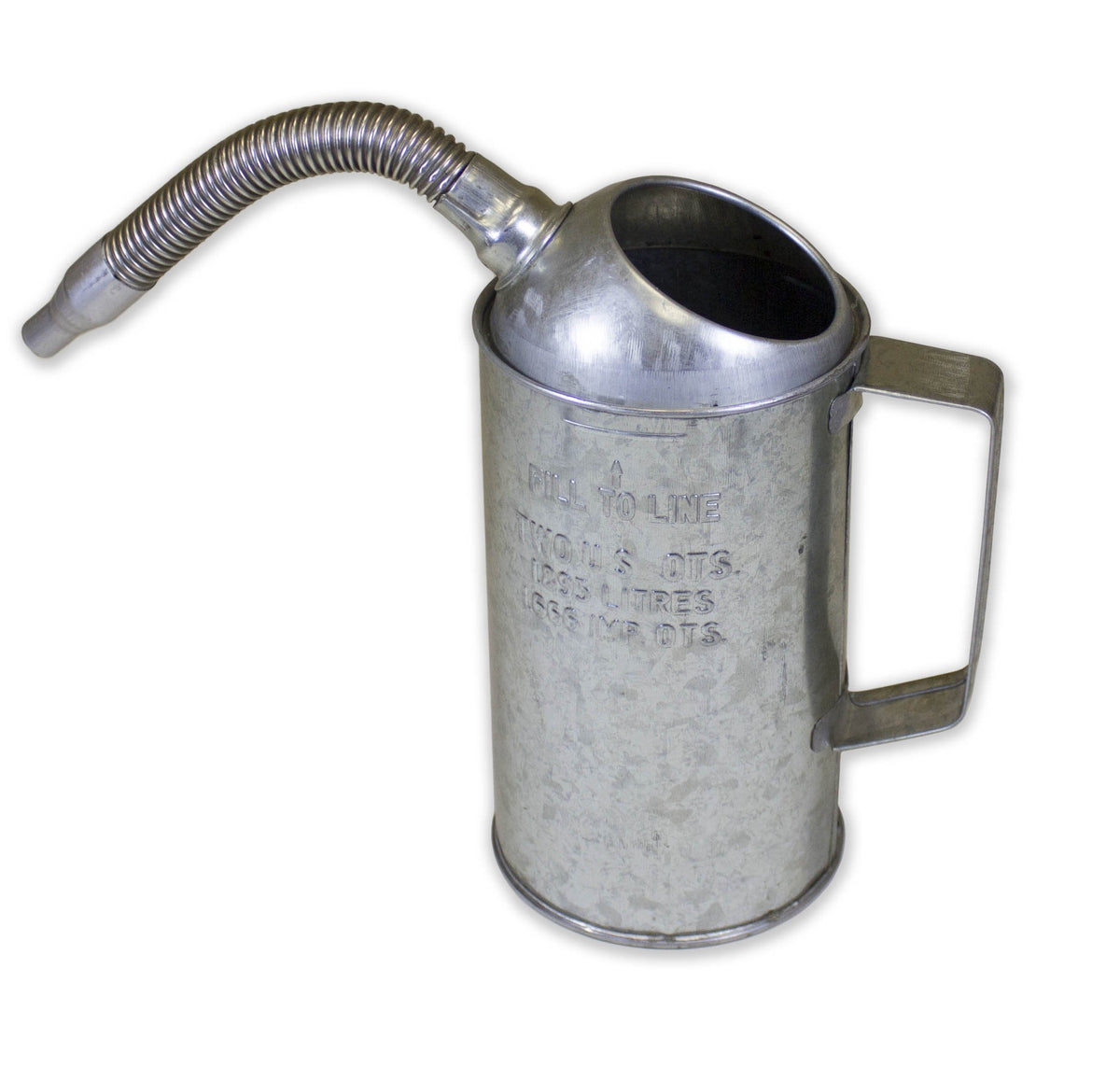 WirthCo 94486 Funnel King 2 quart Measure Can with Flex Spout, Galvanized, Heavy Duty,Silver