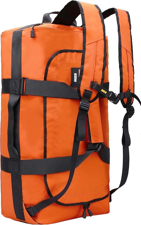 MIER Water Resistant Backpack Duffle Heavy Duty Convertible Duffle Bag with Backpack Straps for Gym, Sports, Travel