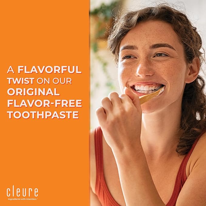 Cleure Cinnamon No Fluoride Toothpaste - SLS Free, Mint Free - with Xylitol for Fresh Breath & Helps Whiten - for Kids & Adults - Cinnamon Flavored (4oz Tube, Pack of 2)