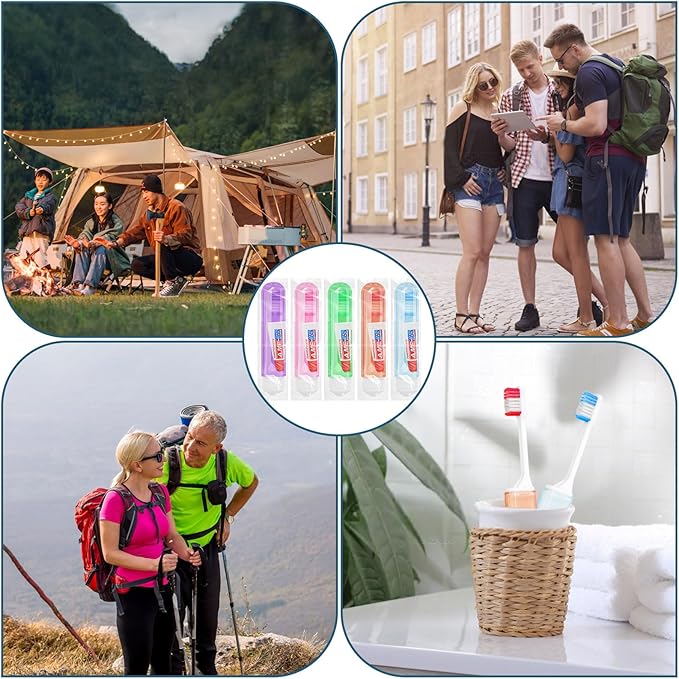 Traveling Toothbrush and Toothpaste 3gram,Disposable Toothbrushes Mini Toothbrush With Toothbrush Cover,Bulk Toothbrush And Toothpaste,Folding Toothbrushes Camping Toothbrush For Camping,Hiking (100)