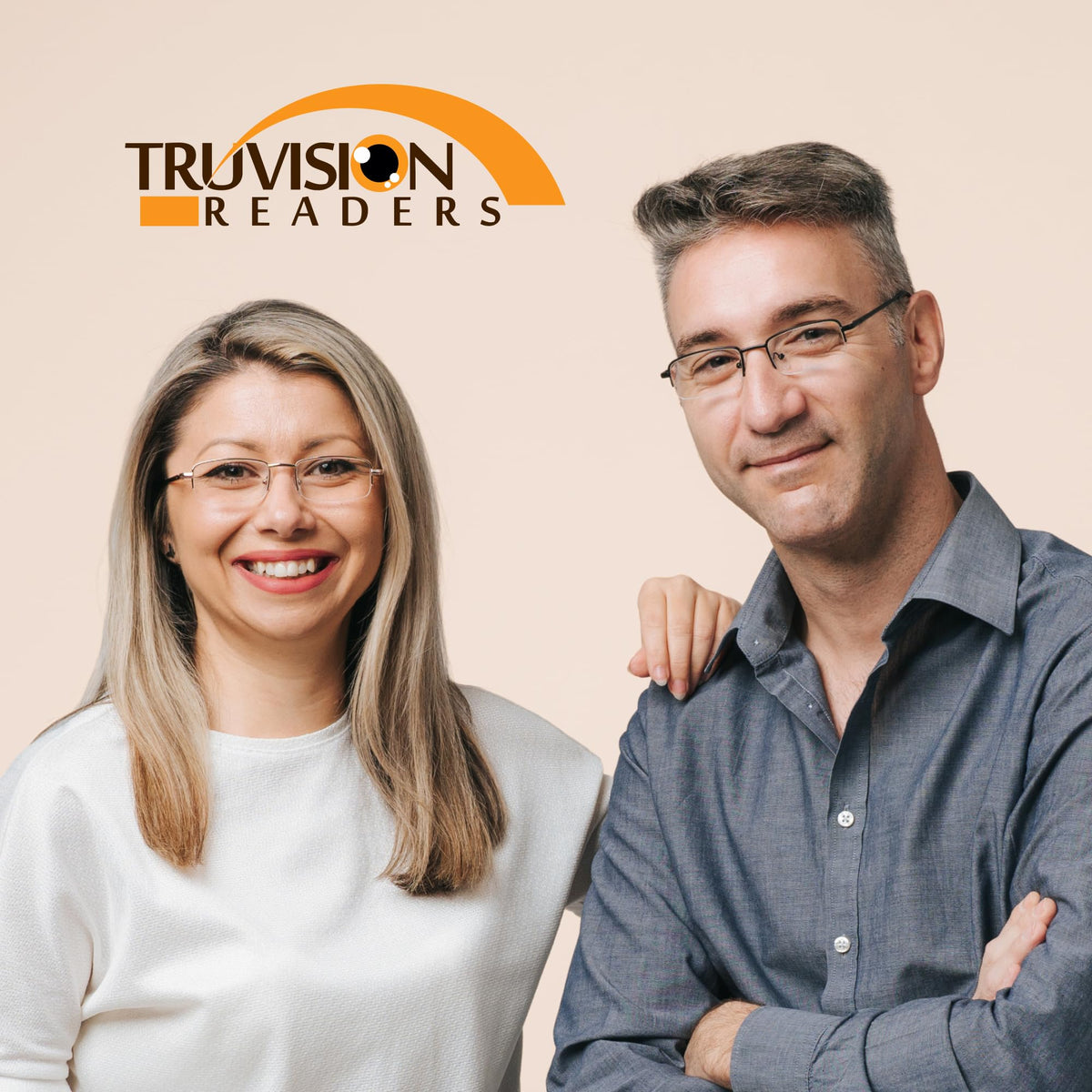 TruVision Readers 3 Pk - Gold Metal Frames and Clear Acrylic Lenses 3.25