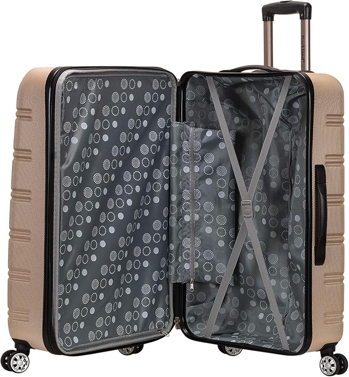 Rockland Melbourne Hardside 2 Piece Expandable Spinner Wheel Luggage Set, (20"/28"), Champagne