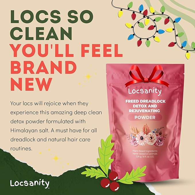 Locsanity Dreadlock Hair Scalp Detox - Deep Clean Dreadlock Powder, Cleansing Conditioner - Natural Hair Cleanser for Build Up - ACV Alternative, Loc Care and Maintenance Products